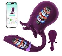 Mr James Concepts Octopus Dual Head Clitoral Suction & Rotation Vibrator - 360° Rotating G-Spot Stimulator with Air Pulse Technology, 10 Modes, APP Remote Control - Refined Pleasure Collection