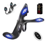 Mr James Concepts Prostate Stimulator with Dual Ring - USB Magnetic Rechargeable Male Vibrator, 10+10+10 Modes, Stretchable Silicone, Waterproof, Remote Control, Fits All