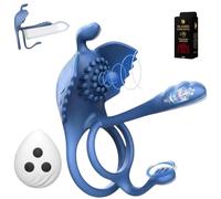 Mr James Concepts Wearable Dual Vibrator Ring - 10 Modes Prostate & Clitoral Stimulator, Waterproof, Soft Silicone, USB Rechargeable, Fits All, Couples Pleasure Toy