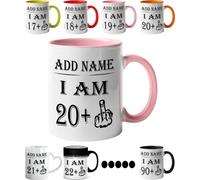 Mr Jeans LTD 21th Birthday Funny Mug - Personalised Mug/Cup - Add Name - I am 20 Plus one Coffee Mug Gag Party Idea as a Joke Celebration Twenty Adult Mug