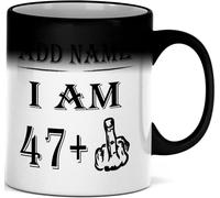 Mr Jeans LTD 48th Birthday Magic Funny Mug - Personalised Mug/Cup - Add Name - I am 47 Plus one Coffee Mug Gag Party Idea as a Joke Celebration Forty Adult Mug
