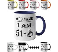 Mr Jeans LTD 52th Birthday Funny Mug - Personalised Mug/Cup - Add Name - I am 51 Plus one Coffee Mug Gag Party Idea as a Joke Celebration Fifty Adult Mug