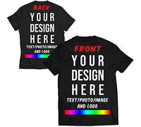 Mr Jeans LTD® Personalised T Shirt UK Black (Large DTF Printing - Design Your Own Custom Tshirts in UK Any Photo Text - Personalized Custom Shirt Gifts idea for Birthday - (Same Day Dispatch)