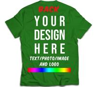 Mr Jeans LTD® Personalised T Shirt UK Green (Large) A++ DGT Printing - Design Your Own Custom Tshirts in UK Any Photo Text - Personalized Custom Shirt Gifts idea for Birthday - (Same Day Dispatch)