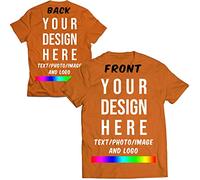Mr Jeans LTD® Personalised T Shirt UK Orange (Medium DTF Printing - Design Your Own Custom Tshirts in UK Any Photo Text - Personalized Custom Shirt Gifts idea for Birthday - (Same Day Dispatch)