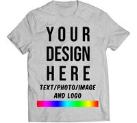 Mr Jeans LTD® Personalised T Shirt UK White (Large DTF Printing - Design Your Own Custom Tshirts in UK Any Photo Text - Personalized Custom Shirt Gifts idea for Birthday - (Same Day Dispatch)