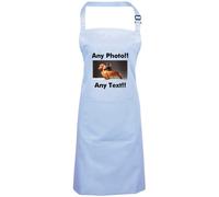 Mr Jeans Personalised Apron For Women Men - Any Text Any Photo - Customised Aprons Kitchen Baking Funny With Pockets - 38 Colours (Light Blue)