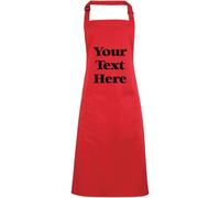 Mr Jeans Personalised Apron For Women Men - Any Text - Customised Aprons Kitchen Baking Funny With Pockets - 38 Colours (Strawberry Red)