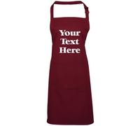 Mr Jeans Personalised Apron For Women Men - Any Text - Customised Aprons Kitchen Baking Funny With Pockets - 38 Colours (Burgundy)