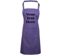Mr Jeans Personalised Apron For Women Men - Any Text - Customised Aprons Kitchen Baking Funny With Pockets - 38 Colours (Purple)