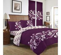 Mr Jeans Qaisiria Duvet Cover Sets - 3 PCS - Quilt Cover Bedding Set With Fitted Sheet + 1 Pillow Cases, Chelsea Purple - Single