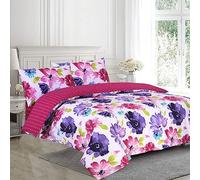 Mr Jeans Qaisiria Duvet Cover Sets - 4 PCS - Quilt Cover Bedding Set With Fitted Sheet + 2 Pillow Cases, Walton - Super king