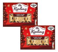 Mr Kipling 2 x 6 Deep Filled Mince Pies Cakes Hot Cold Pastry Sweet Butter Sugar