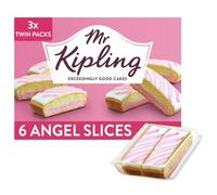 Mr Kipling Angel Cake Slices, 6 Treats - Perfect For Snacking On-the-Go (Pack of 1)