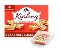 Mr Kipling Bakewell Cake Slices, 6 Treats - Perfect For Snacking On-the-Go (Pack of 1)