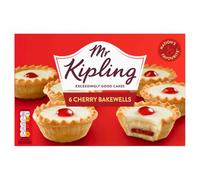 Mr Kipling Cherry Bakewells Tarts, 6 Treats - Perfect For Snacking On-the-Go (Pack of 1)