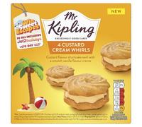 Mr Kipling Custard Cream Whirls, 4 Treats - Perfect For Snacking On-the-Go (Pack of 1)