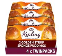 Mr Kipling Golden Syrup Sponge Puddings, 190 g (4-Pack) | Light & Buttery Desserts, Perfect with Cream or Custard, Vegetarian Friendly