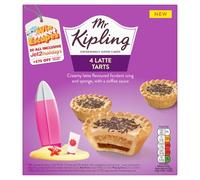 Mr Kipling Latte Tarts, 4 Treats - Perfect For Snacking On-the-Go (Pack of 1)