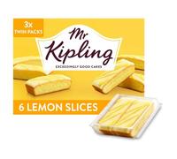 Mr Kipling Lemon Layered Cake Slices, 6 Treats - Perfect For Snacking On-the-Go (Pack of 1)