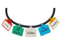Mr-Label 110 mm Nylon Cable Zip Ties Tags Labels Marker - Write on | Self-Locking - with Free Printable Labels - for Wire Marking and Organizing (50, Five Assorted Color)