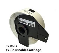 Mr-Label DK-11201 - Compatible with Brother - 3X Rolls with 1x Reusable Cartridge