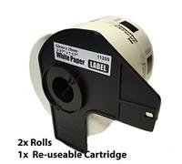 Mr-Label DK-11209 - Compatible with Brother - 2X Rolls with 1x Reusable Cartridge