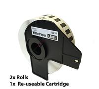 Mr-Label DK-22210 - Compatible with Brother - 2X Rolls with 1x Reusable Cartridge
