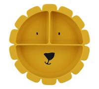 Trixie Silicone Divided Suction Plate - Mr. Lion - Baby & Toddler Plate with Strong Suction Base - Non-Slip, Microwave & Dishwasher Safe - Perfect for Baby-Led Weaning & Portion Control