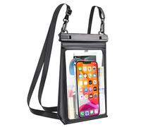 MR.LUYU Large Capacity Waterproof Phone Pouch, IPX8 Universal Floating Waterproof Phone Case for Swimming Underwater Dry Bag for iPhone 14 Pro Max 13 Pro 12 11 Samsung Huawei Xiaomi Up to 7" Black