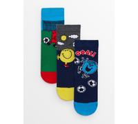 Mr Men Football Print Ankle Socks 3 Pack 3-5.5