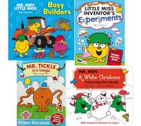 Mr. Men Little Miss Collection by Roger Hargreaves: Busy Builders, Inventor's Experiments, Tickle in a Tangle & White Christmas Colouring (4-Book Set) - Paperback
