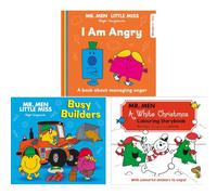Mr. Men Little Miss Collection by Roger Hargreaves: I Am Angry, Busy Builders & A White Christmas Colouring Storybook (3-Book Set) - Paperback