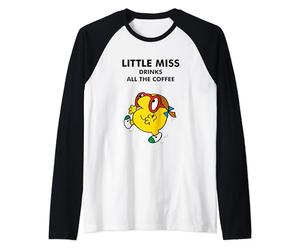 Mr. Men Little Miss Meme - Little Miss Drinks All The Coffee Raglan Baseball Tee