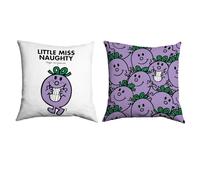 MR. MEN LITTLE MISS Naughty Cushion - 40cm x 40cm Soft-Touch Faux Suede Pillow with Microfibre Inner | Perfect Home Décor & Gifting Idea
