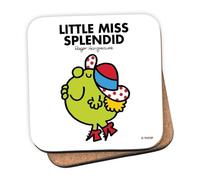 Mr Men Little Miss Splendid Coaster - 10cm x 10cm Cork-Backed Drinks Coaster | Non-Slip, Easy Wipe Clean | Proudly Made in the UK | Durable Home & Office Accessory