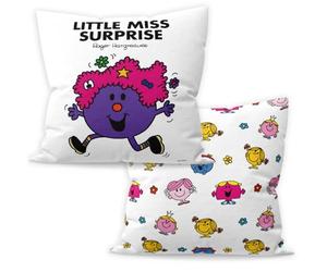 MR. MEN LITTLE MISS Surprise Cushion - 40cm x 40cm Soft-Touch Faux Suede Pillow with Microfibre Inner | Perfect Home Décor & Gifting Idea