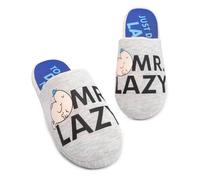 Mr. Men Men's Mr Lazy Adult Grey Mule Slippers Mr. Men Grey One Size