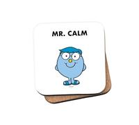 Mr Men Mr. Calm Coaster - 10cm x 10cm Cork-Backed Drinks Coaster | Non-Slip, Easy Wipe Clean | Proudly Made in the UK | Durable Home & Office Accessory