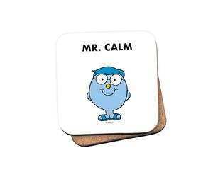 Mr Men Mr. Calm Coaster - 10cm x 10cm Cork-Backed Drinks Coaster | Non-Slip, Easy Wipe Clean | Proudly Made in the UK | Durable Home & Office Accessory