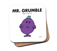 Mr Men Mr. Grumble Coaster - 10cm x 10cm Cork-Backed Drinks Coaster | Non-Slip, Easy Wipe Clean | Proudly Made in the UK | Durable Home & Office Accessory