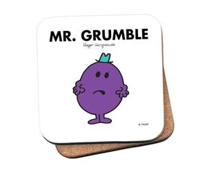 Mr Men Mr. Grumble Coaster - 10cm x 10cm Cork-Backed Drinks Coaster | Non-Slip, Easy Wipe Clean | Proudly Made in the UK | Durable Home & Office Accessory