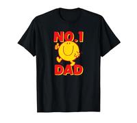 Mr. Men Mr. Happy No 1 Dad Number 1 Dad T-Shirt, Men, Black, 4X-Large