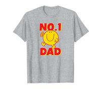Mr. Men Mr. Happy No 1 Dad Number 1 Dad T-Shirt, Men, Heather Grey, 3X-Large