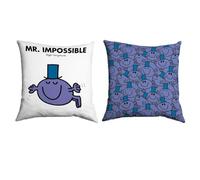 Mr Men Mr. Impossible Cushion - 40cm x 40cm Soft-Touch Faux Suede Pillow with Microfibre Inner | Perfect Home Décor & Gifting Idea