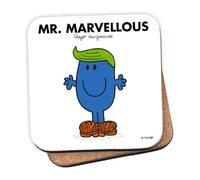 Mr Men Mr. Marvellous Coaster - 10cm x 10cm Cork-Backed Drinks Coaster | Non-Slip, Easy Wipe Clean | Proudly Made in the UK | Durable Home & Office Accessory