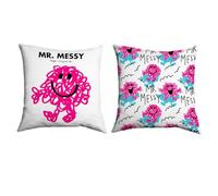 Mr Men Mr. Messy Cushion - 40cm x 40cm Soft-Touch Faux Suede Pillow with Microfibre Inner | Perfect Home Décor & Gifting Idea