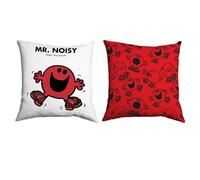 Mr Men Mr. Noisy Cushion - 40cm x 40cm Soft-Touch Faux Suede Pillow with Microfibre Inner | Perfect Home Décor & Gifting Idea