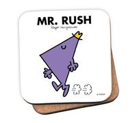 Mr Men Mr. Rush Coaster - 10cm x 10cm Cork-Backed Drinks Coaster | Non-Slip, Easy Wipe Clean | Proudly Made in the UK | Durable Home & Office Accessory