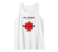 Mr. Men Mr. Strong T-Shirt Tank Top, Men, White, Medium
